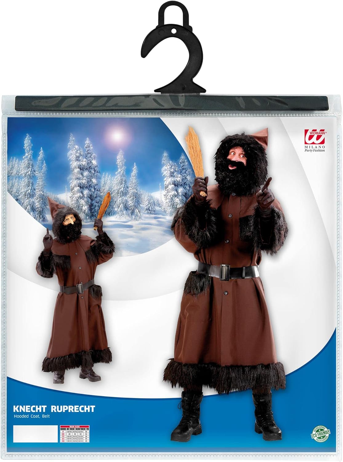 Widmann 73931 Adult Costume RupRIGHT Service Tunic with Hood and Belt L Brown