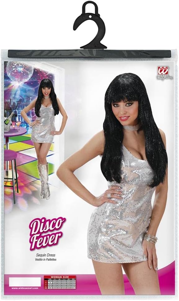 Ladies Silver Sequin Dress Costume Medium UK 10-12 for 20s 30s Dancing Flapper Moll Fancy Dress