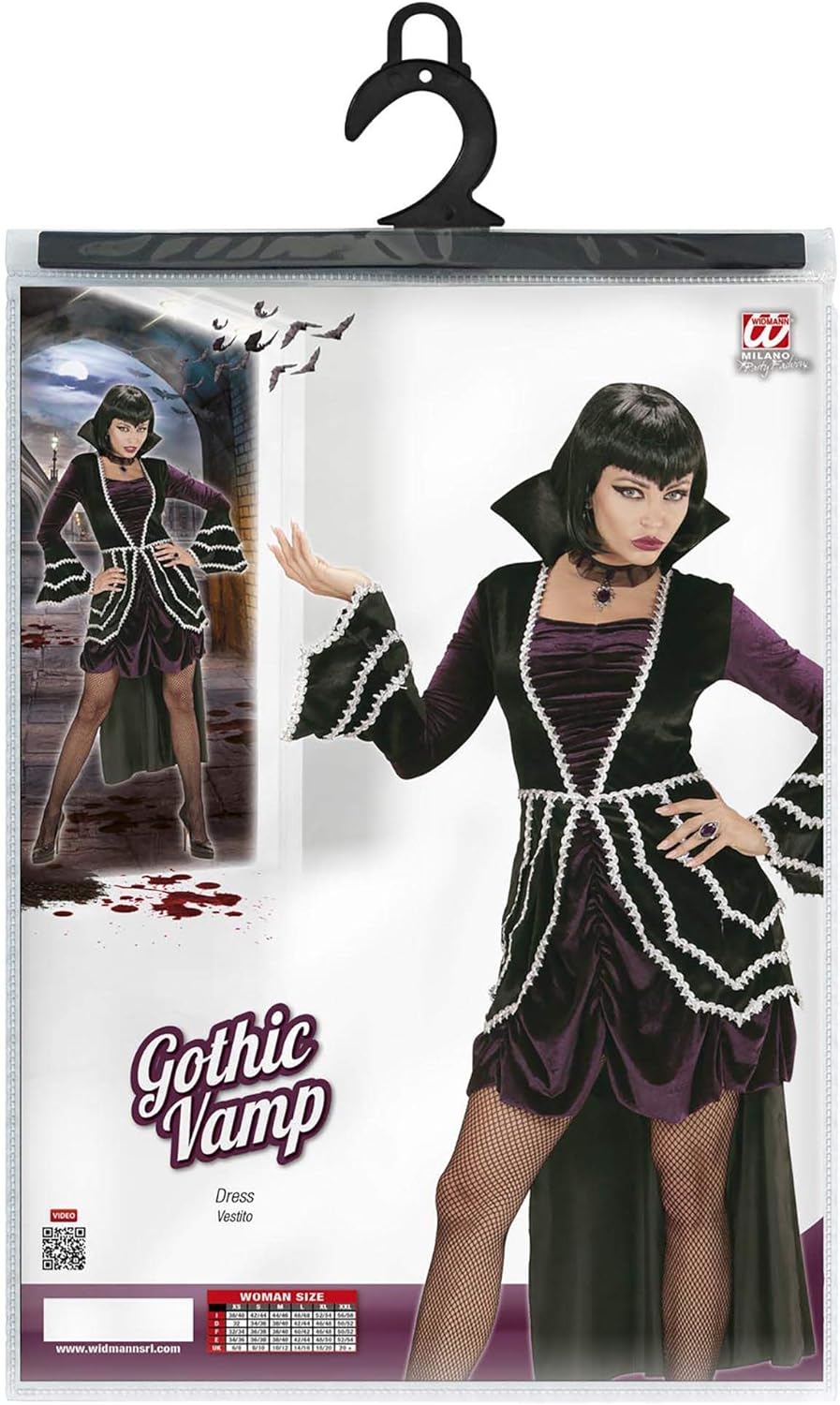 Widmann - Gothic vampire costume, dress, Halloween, carnival, theme party