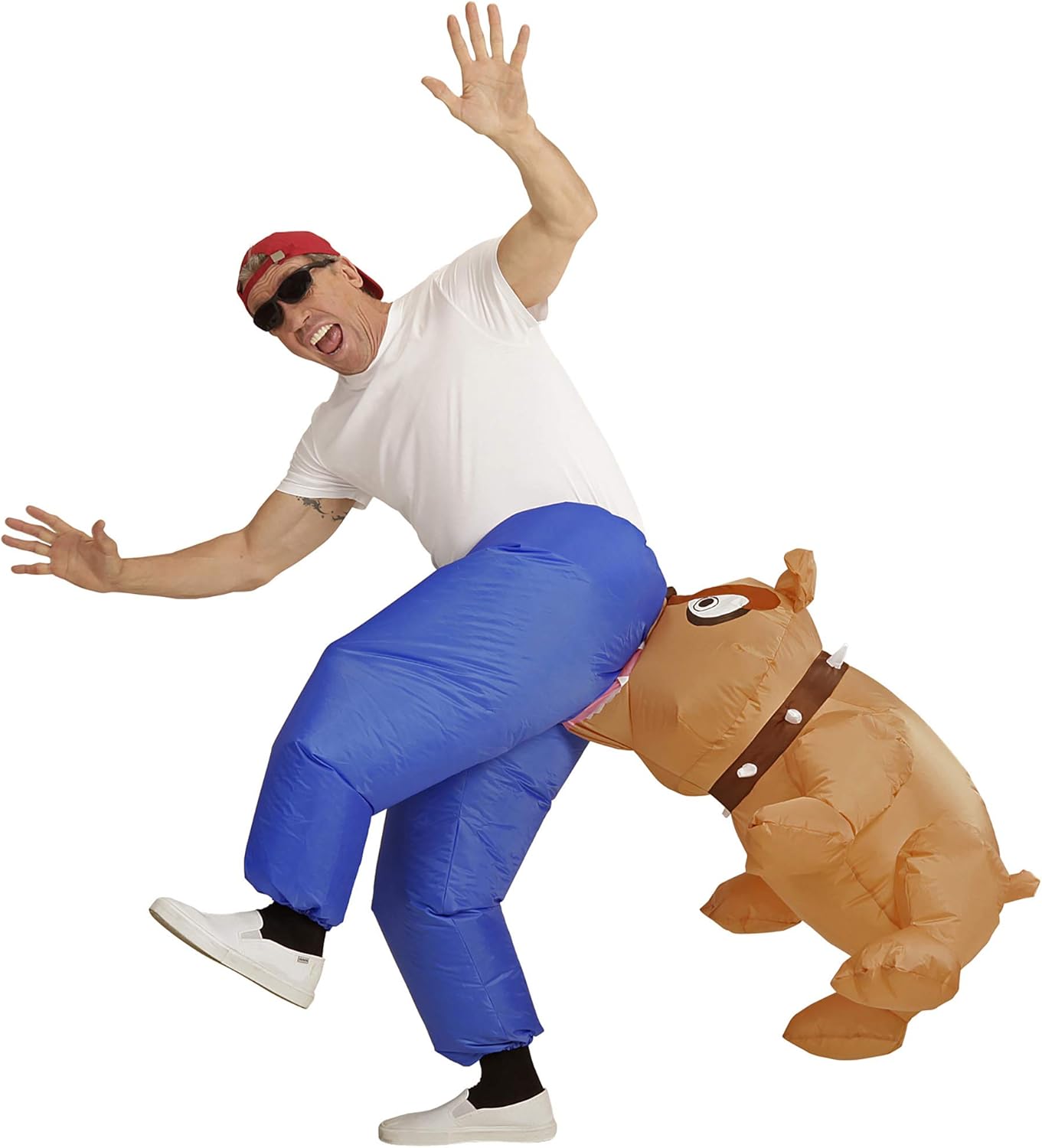 "BITING BULLDOG" (airblown inflatable costume) (4 x AA batteries not included) - (One Size Fits Most Adult)