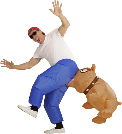 "BITING BULLDOG" (airblown inflatable costume) (4 x AA batteries not included) - (One Size Fits Most Adult)