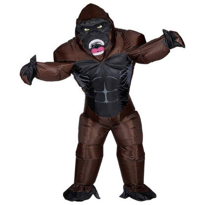 "GORILLA" (airblown inflatable oversized costume with mask) (4 x AA batteries not included) - (One Size Fits Most Adult)