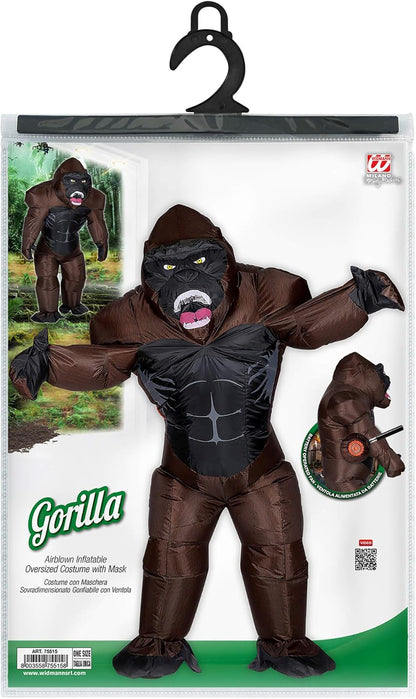 "GORILLA" (airblown inflatable oversized costume with mask) (4 x AA batteries not included) - (One Size Fits Most Adult)