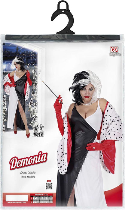Widmann Fancy Dress Costume Womens Ladies Evil Cruella Halloween Adult Outfit M Multicoloured