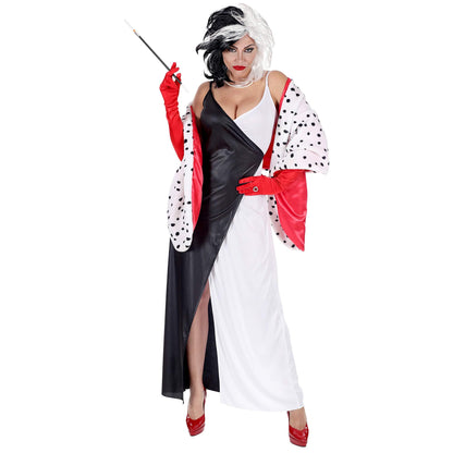 Widmann Fancy Dress Costume Womens Ladies Evil Cruella Halloween Adult Outfit M Multicoloured