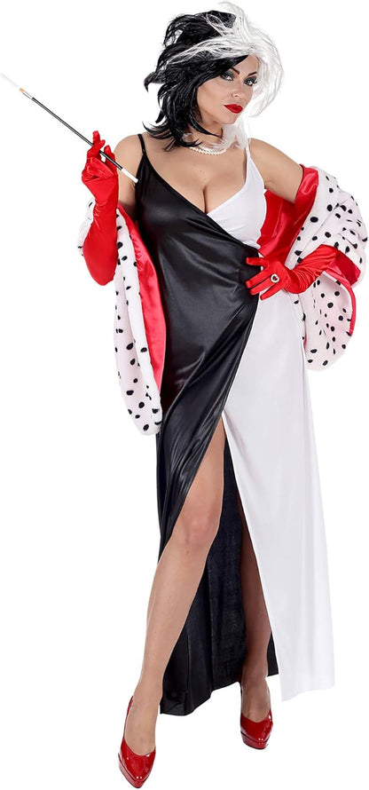 Widmann Fancy Dress Costume Womens Ladies Evil Cruella Halloween Adult Outfit M Multicoloured