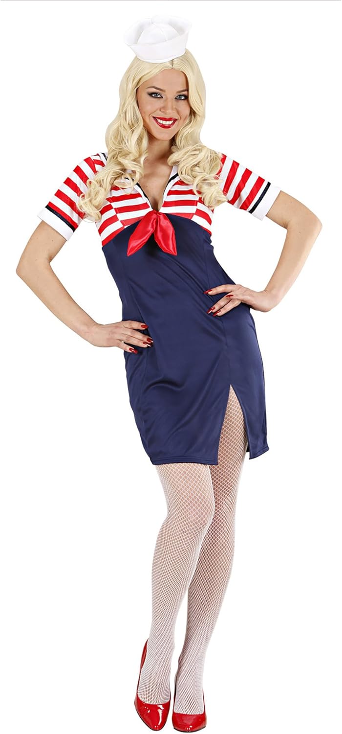 Ladies Sailor Girl Costume Medium UK 10-12 for Navy Sea Fancy Dress 38