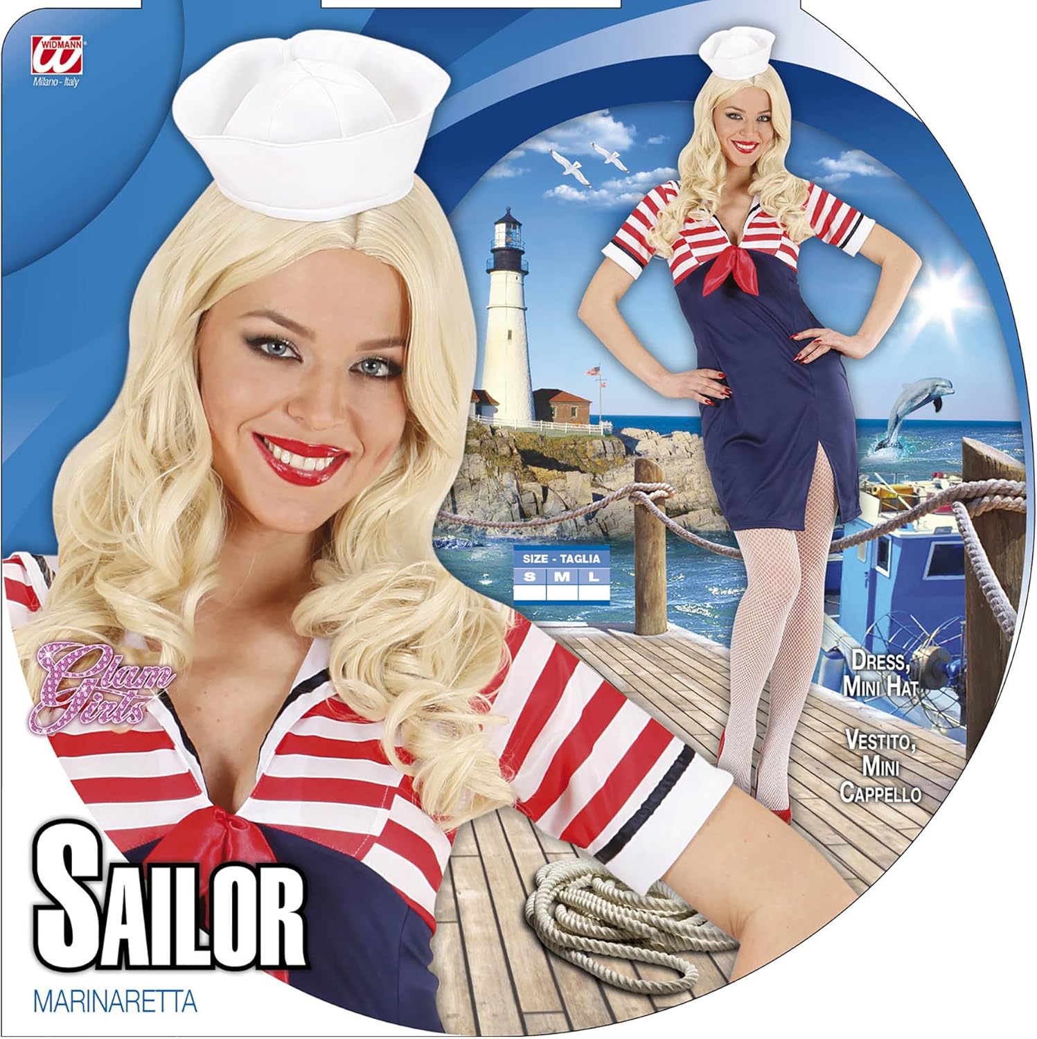 Ladies Sailor Girl Costume Medium UK 10-12 for Navy Sea Fancy Dress 38