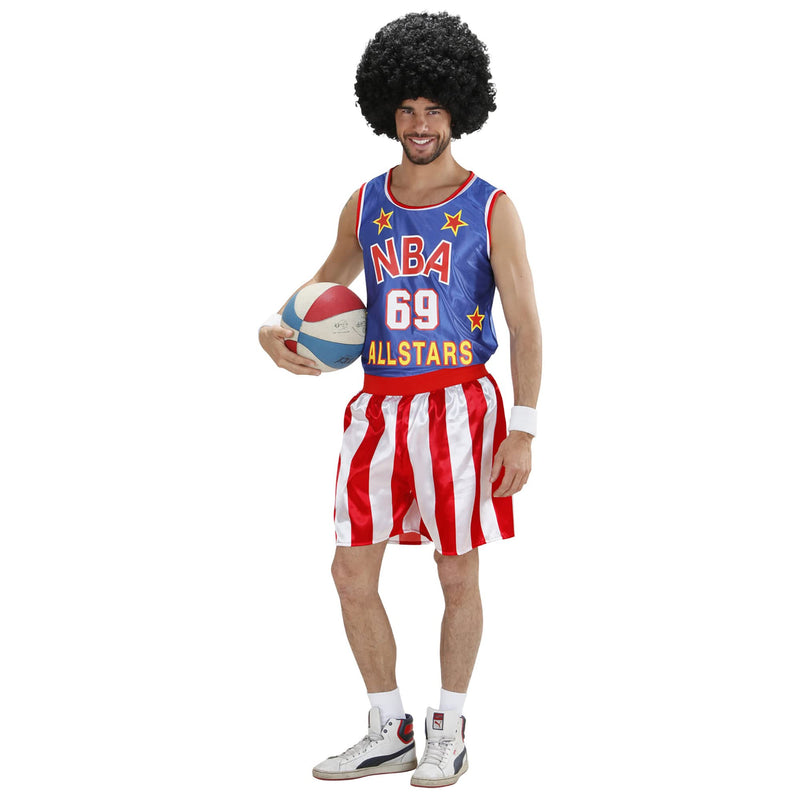 Widmann 7583B Adult Basketball Player Dressing-Up Costume, Top and Shorts ? S