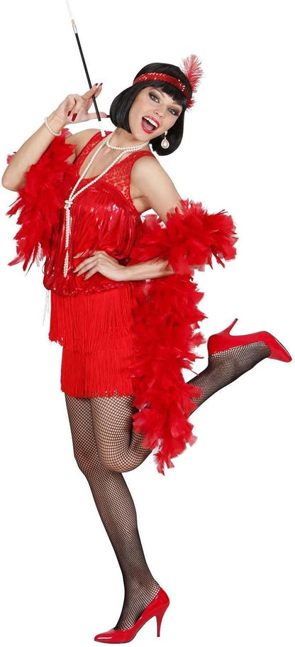 Ladies Red Roaring 20s Flapper Costume Medium UK 10-12 for 20s 30s Moll Bugsy Fancy Dress Red M