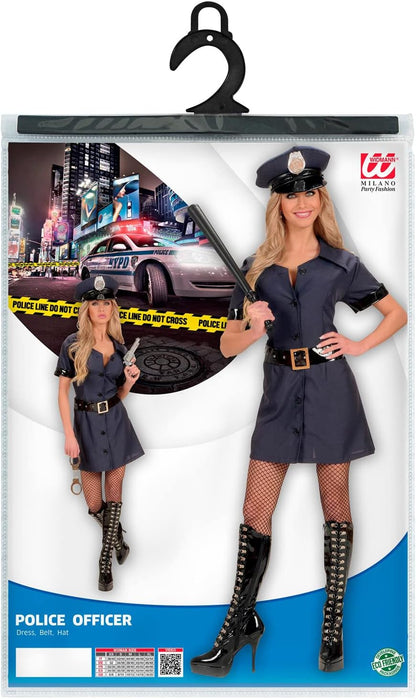 Widmann - Policewoman costume, dress, belt, hat, uniform, police, theme party, carnival XL