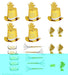 WIDMANN 8000B - Buon Anno Party Kit for 10 People, Adult Unisex, 5 Cylinders, 5 Crowns, 5 Sound Trumpets, 5 Sound Languages, 10 Streamers, New Year's Eve, Gold Color