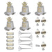 Silver Happy New Year Party Kit For 10 Persons (5 Top Hats, 5 Crowns, 5 Sounding Trumpets, 5 Sounding Blow-Outs, 1 Roll Of 10 Decorative Streamers)
