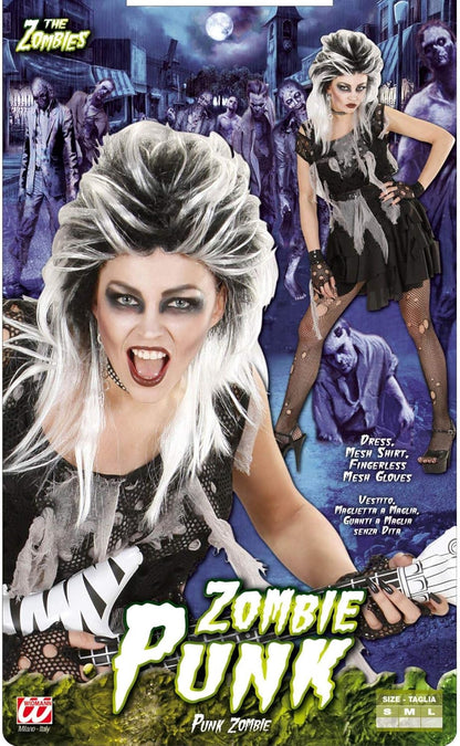Ladies Zombie Punk Costume Medium UK 10-12 for Halloween Fancy Dress