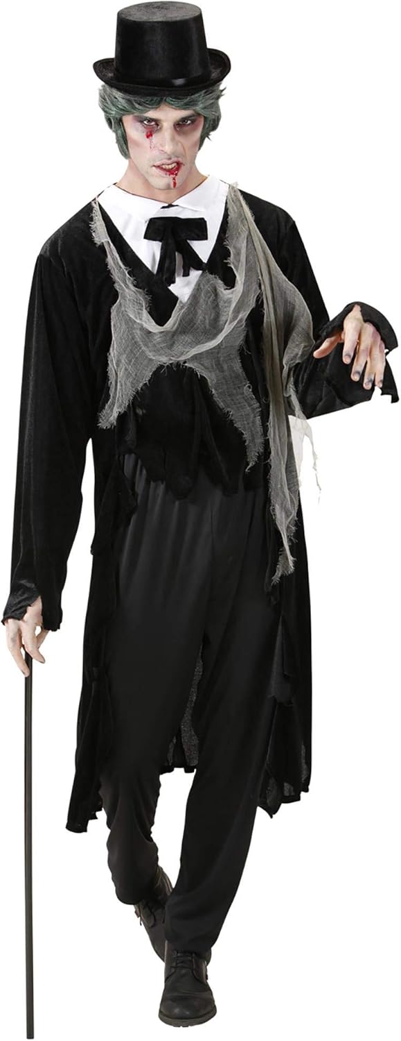 Mens Zombie Gentleman Costume Medium UK 40/42" for Halloween Living Dead Fancy Dress