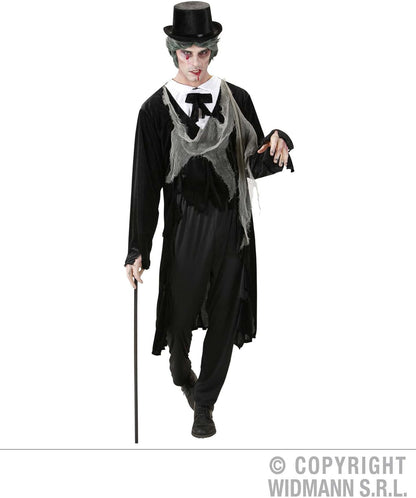 Mens Zombie Gentleman Costume Medium UK 40/42" for Halloween Living Dead Fancy Dress
