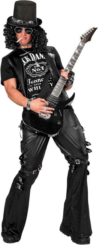 Mens Blk Leatherlook Pants Man Costume Small UK 38/40" for 80s Fancy Dress