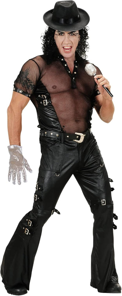 Mens Blk Leatherlook Pants Man Costume Small UK 38/40" for 80s Fancy Dress