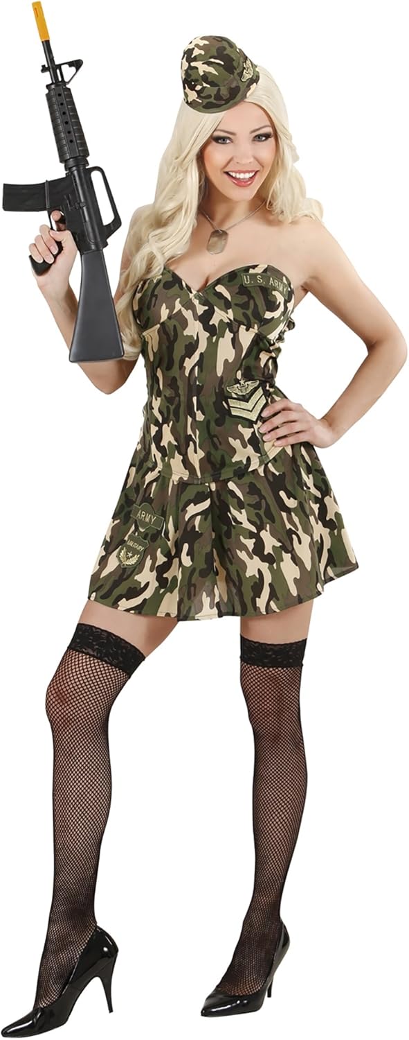 Ladies Army Girl Costume Small UK 8-10 for Military War Fancy Dress