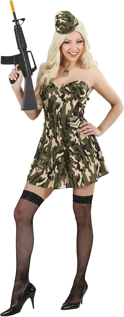 Ladies Army Girl Costume Small UK 8-10 for Military War Fancy Dress