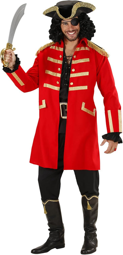 Red Pirate / Captain Costume Small for Buccaneer Fancy Dress