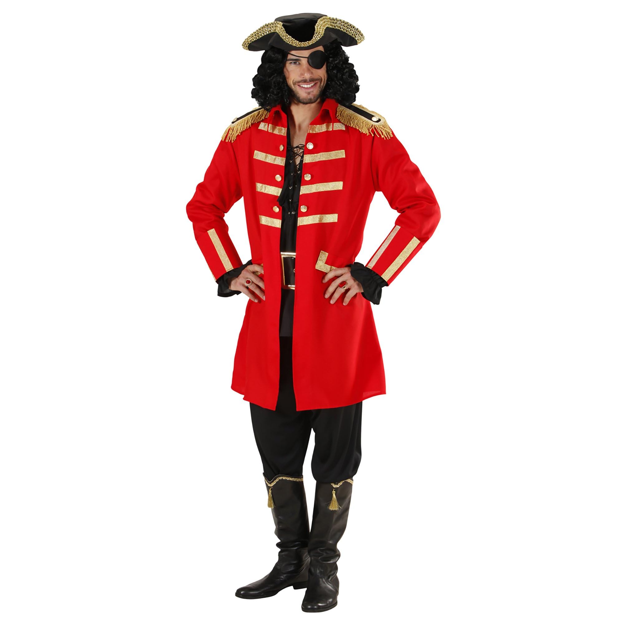 Red Pirate / Captain Costume Small for Buccaneer Fancy Dress