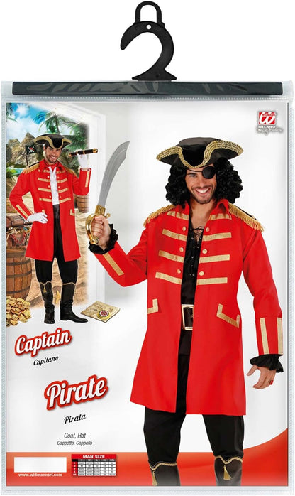 Widmann Generique - Red Pirate Captain Costume Man Uomo: Large