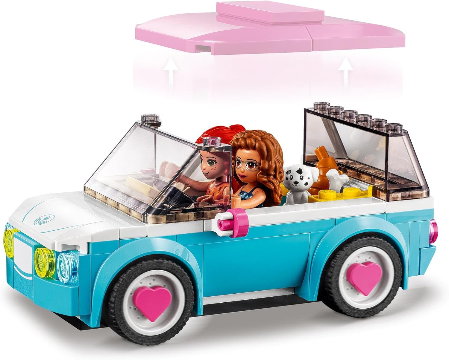 LEGO 41443 Friends Olivia's Electric Car Toy Vehicle for Girls, Boys and Kids 6 Plus Years Old, with Mia Mini-Doll & Puppy Figure Eco Education Playset single