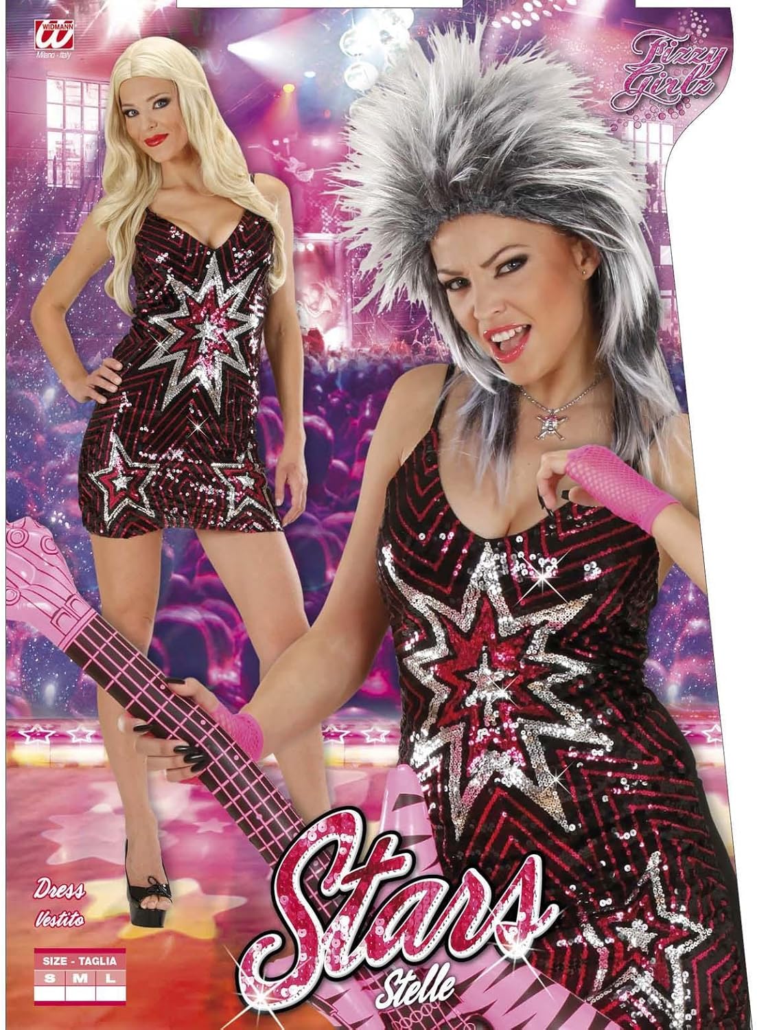 Ladies Sequin Dress Stars Costume Medium UK 10-12 for 70s Disco Fancy Dress