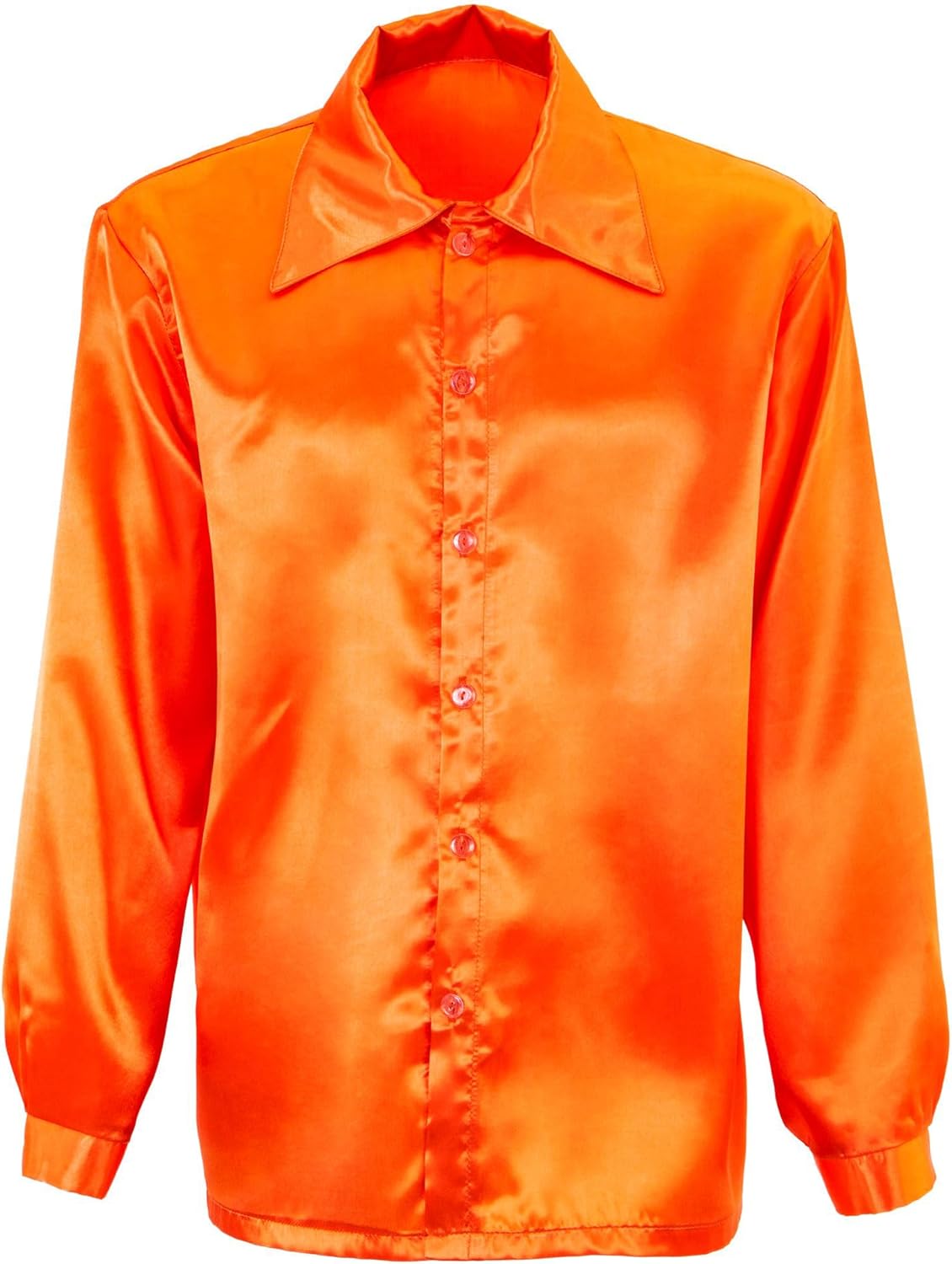 Widmann Satin ORANGE 70s DISCO SHIRT - (XL)