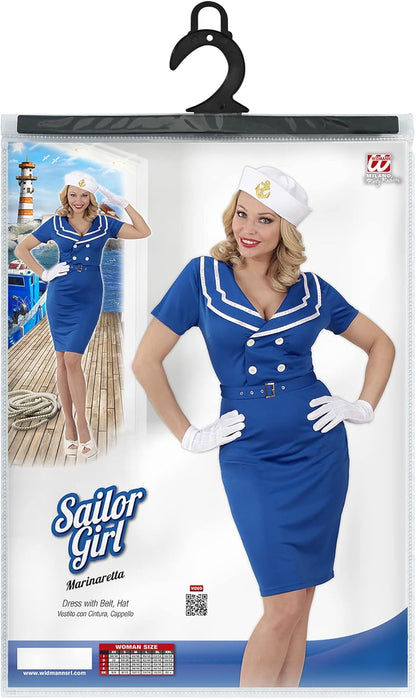 Widmann - Kostüm Matrosin, Kleid, Navy, Marine, Kapitän, Faschingskostüme für Damen, Karneval