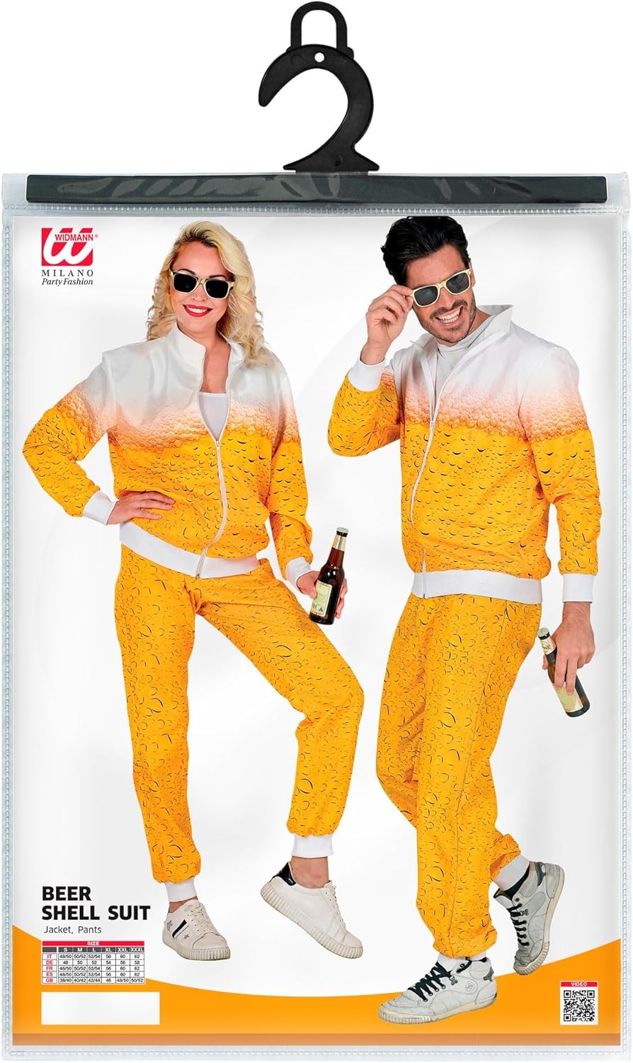 WIDMANN – Adult Costume 80s Tracksuit, Beer, Jogging Suit, Bad Taste Party, Carnival, Ballermann
