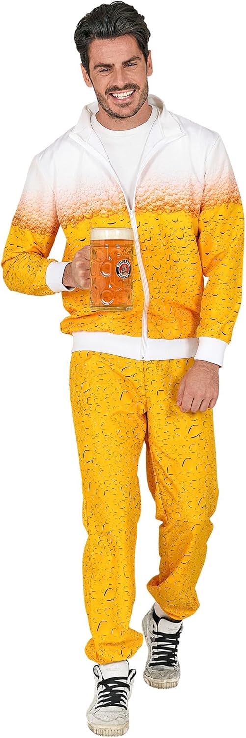 WIDMANN – Adult Costume 80s Tracksuit, Beer, Jogging Suit, Bad Taste Party, Carnival, Ballermann