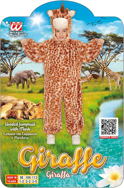 Widmann Children's Costume Giraffe Plush Jumpsuit with Hood and Mask 113 cm