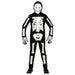 Widmann Children's Costume 3D Skeleton 4-Piece White Black Jumpsuit Mask with Hood and 1 Pair of Gloves Skull Bone Costume Fancy Dress Theme Party Carnival Halloween 128