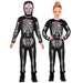 Widmann Children's Costume Glitter Skeleton 2-Piece Jumpsuit and Mask with Hood Skull Bone Costume Fancy Dress Theme Party Carnival Halloween 116