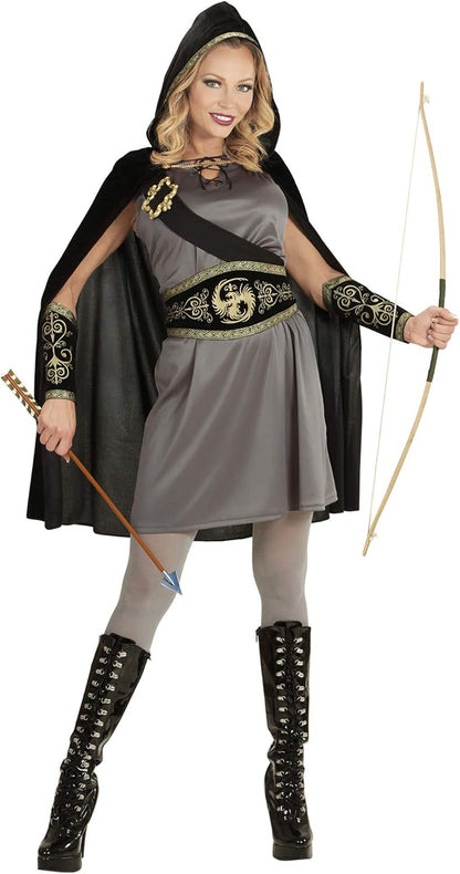 "ARCHER" (dress, belt, sash with buckle, arm bands, hooded cape) - (XL)