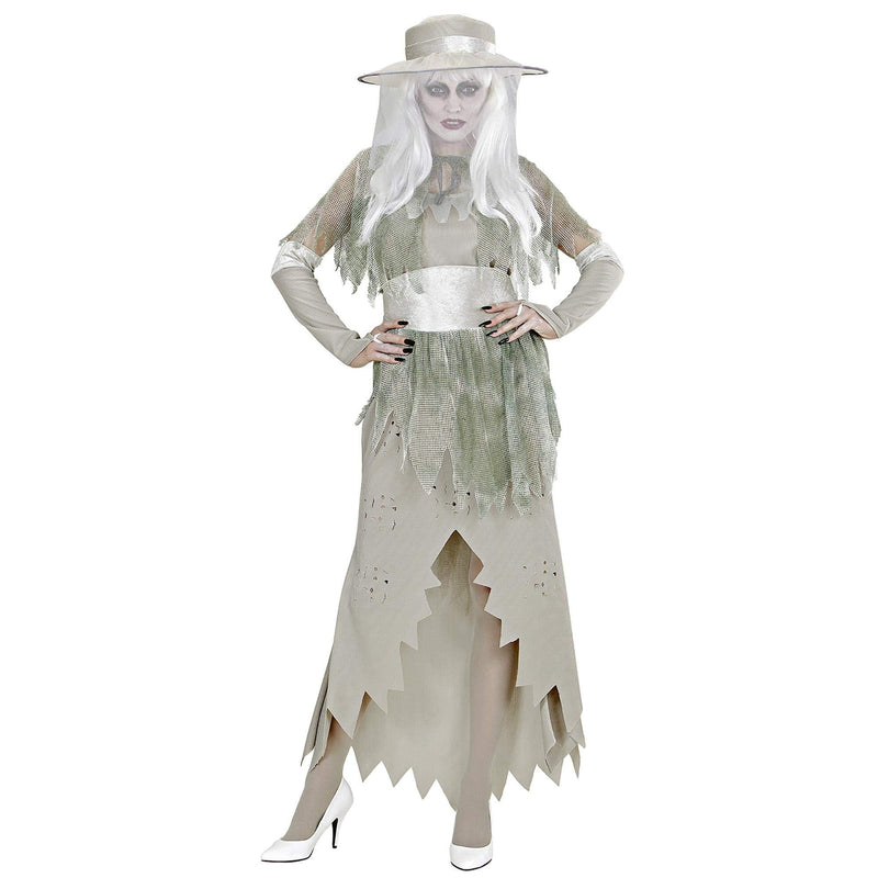 "GHOSTLY LADY" (dress, hat, capelet, belt, gloves) - (M)