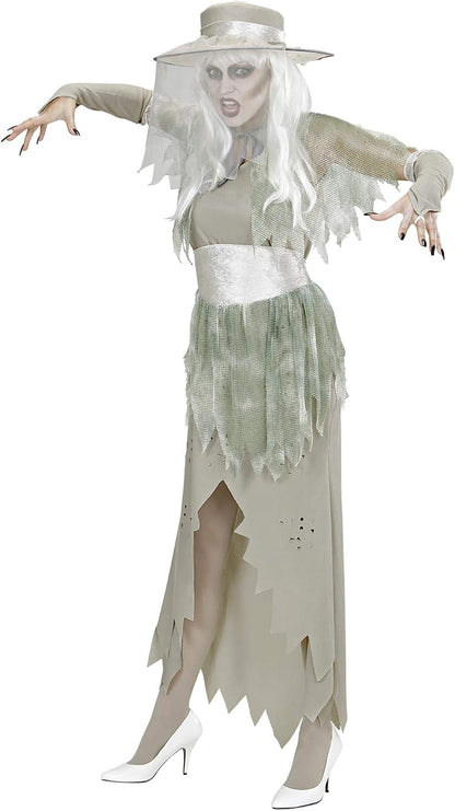 "GHOSTLY LADY" (dress, hat, capelet, belt, gloves) - (M)