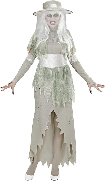 "GHOSTLY LADY" (dress, hat, capelet, belt, gloves) - (M)