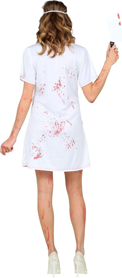 Widmann - Kostüm Zombie Krankenschwester, Kleid, Kopfbedeckung, Halloween, Karneval, Mottoparty XS
