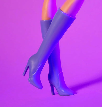 Barbie Looks Doll, Collectible No. 20 with Red Hair and Modern Y2K Fashion, Lavender Top and Faux-Leather Skirt with Knee-High Boots, HRM12 TOY_FIGURE