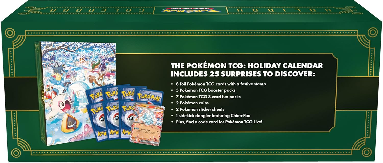 Pokémon TCG: Holiday Calendar (8 Foil Promo Cards, 5 Booster Packs & more