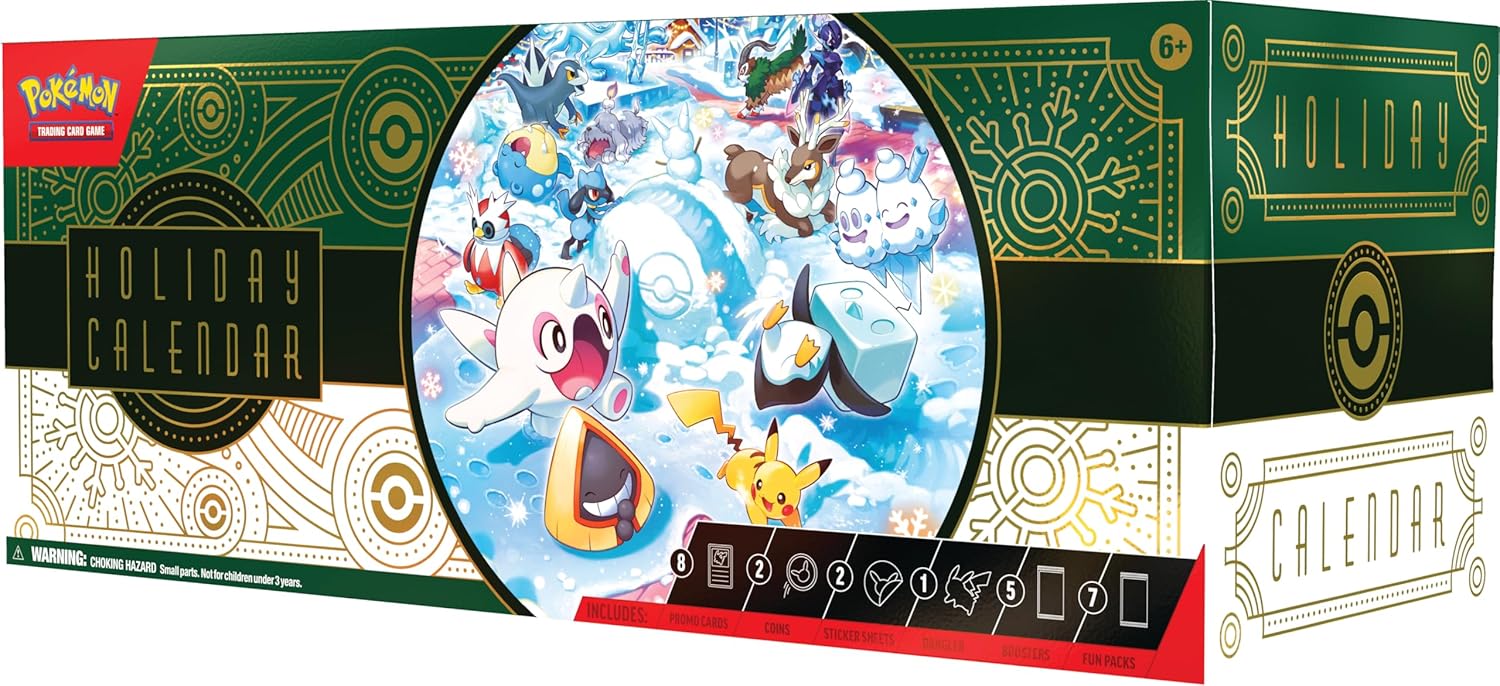 Pokémon TCG: Holiday Calendar (8 Foil Promo Cards, 5 Booster Packs & more