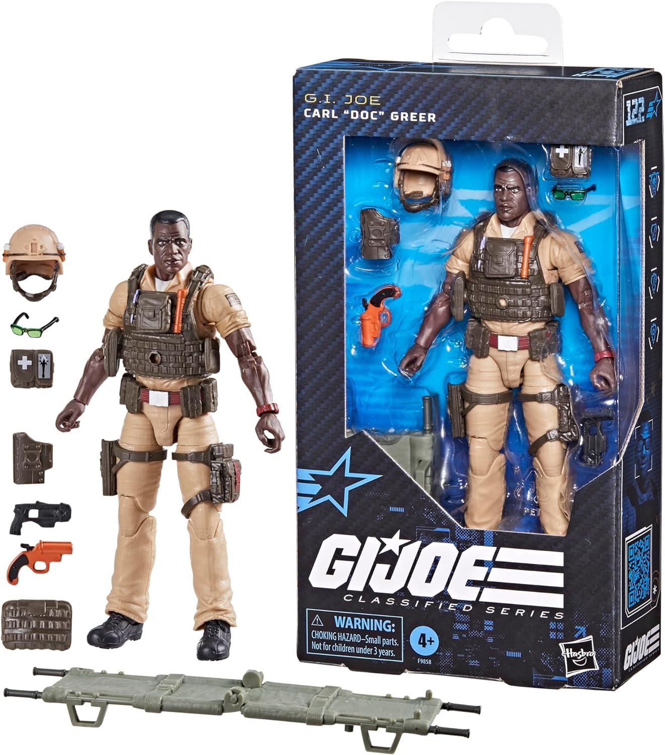 G.I. Joe Classified Series #122, Carl Doc Greer, Collectible 6-Inch Action Figure with 7 Accessories