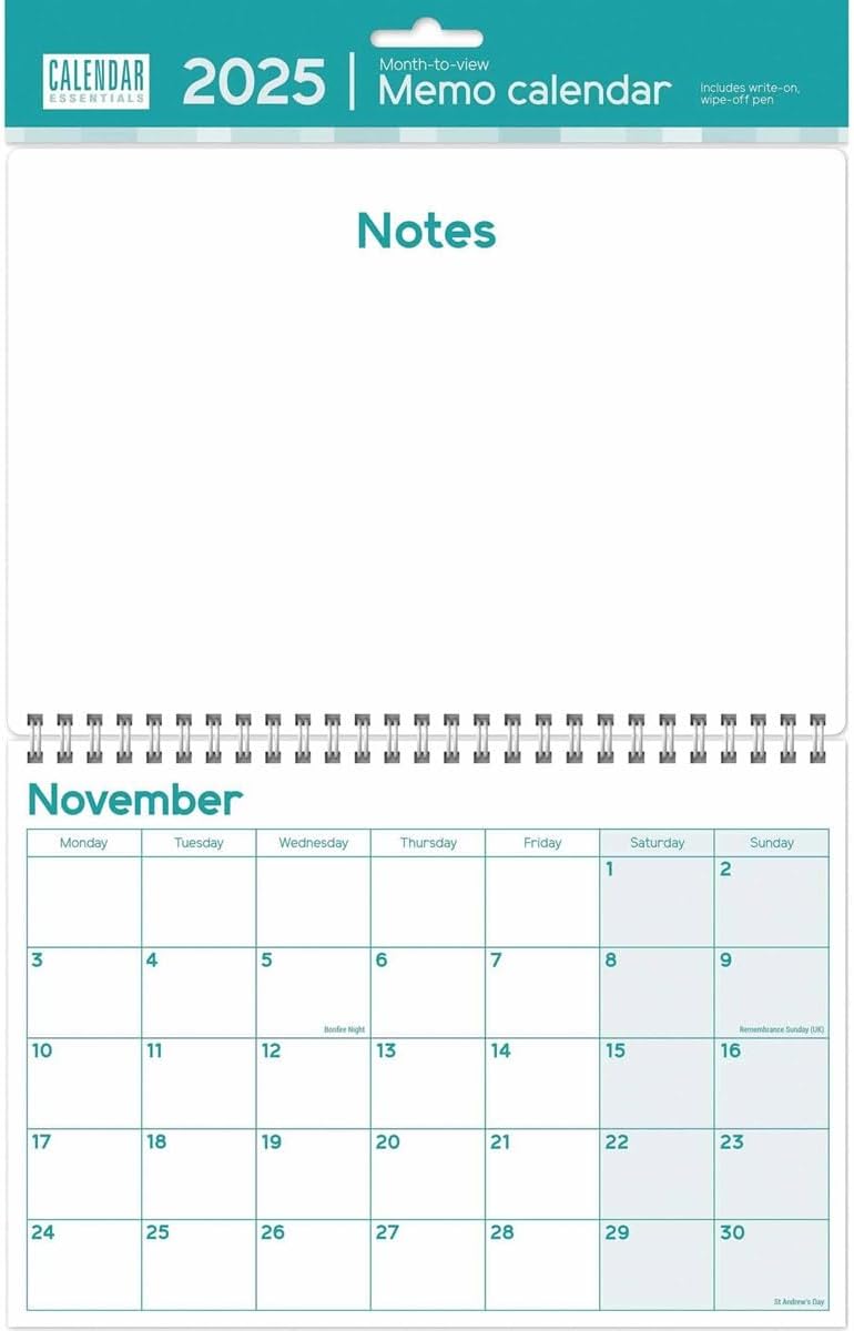 Essential Memo Calendar A3 Planner 2025