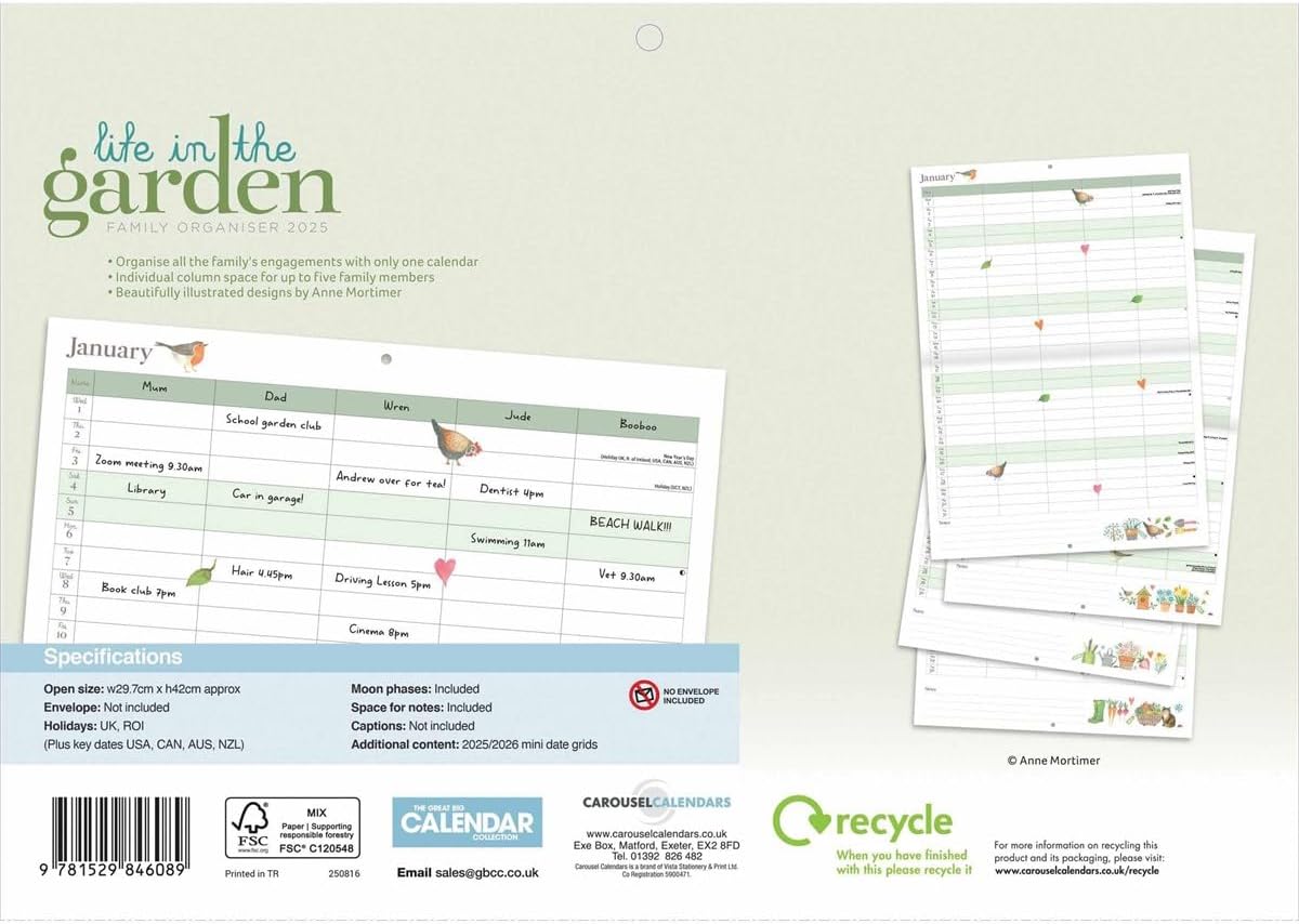 Life in the Garden (Month To View) A4 Planner 2025 (PFP)