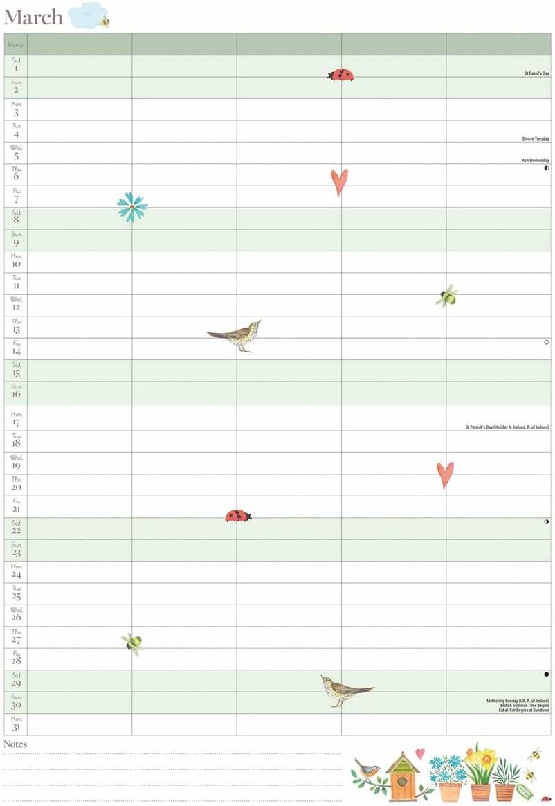 Life in the Garden (Month To View) A4 Planner 2025 (PFP)
