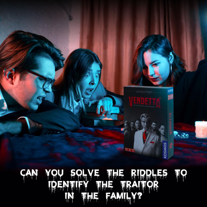Thames & Kosmos Masters of Crime: Vendetta, Immersive Crime-Solving Card Game, Cooperative Card Games for Adults and Teens, Board Games for Game Night, For 1 to 6 Players, Age 16+