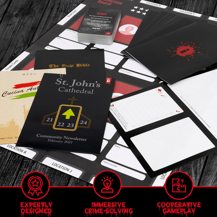 Thames & Kosmos Masters of Crime: Vendetta, Immersive Crime-Solving Card Game, Cooperative Card Games for Adults and Teens, Board Games for Game Night, For 1 to 6 Players, Age 16+